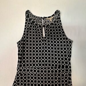Banana Republic Black and White Circle Pattern Maxi Dress
